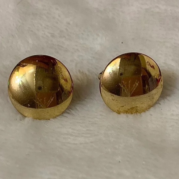 Amber Dome Vintage Earrings (Clip-ons) main image 1